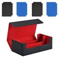 thumbnail image 1 of Bunblic Card Deck Box Portable Collectible 2 Rows Standard Display Game Card Storage Blue Divider Red, 1 of 8