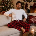 thumbnail image 2 of U2SKIIN Mens Fleece Pajama Pants, Comfy Plaid Lounge PJ Bottoms with Pockets,(Buffalo Plaid-red,L), 2 of 6