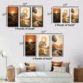 thumbnail image 4 of Designart "Retro Mountain Meadows Golden Sunset IV" Meadow Framed Wall Art Set Of 3 - Orange Traditional Frame Gallery Wall Set For Home Decor, 4 of 6