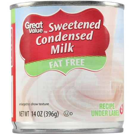 (4 pack) Great Value Sweetened Condensed Fat Free Milk, 14