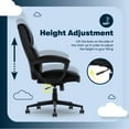 thumbnail image 6 of Serta Comfort Classic Executive Office Chair Padded Armrest Black Velvet Fabric, 6 of 11