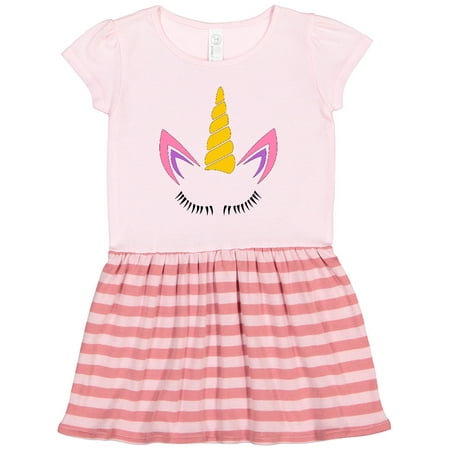 

Inktastic Unicorn Face with Long Eyelashes Gift Toddler Girl Dress
