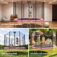 thumbnail image 5 of AOTOB 12FT Trampoline for Kids & Adults, 1400LBS Heavy-Duty Outdoor Backyard Trampoline with Safety Enclosure Net & Ladder, No Gap Design Birthday Gift, Pink, 5 of 8