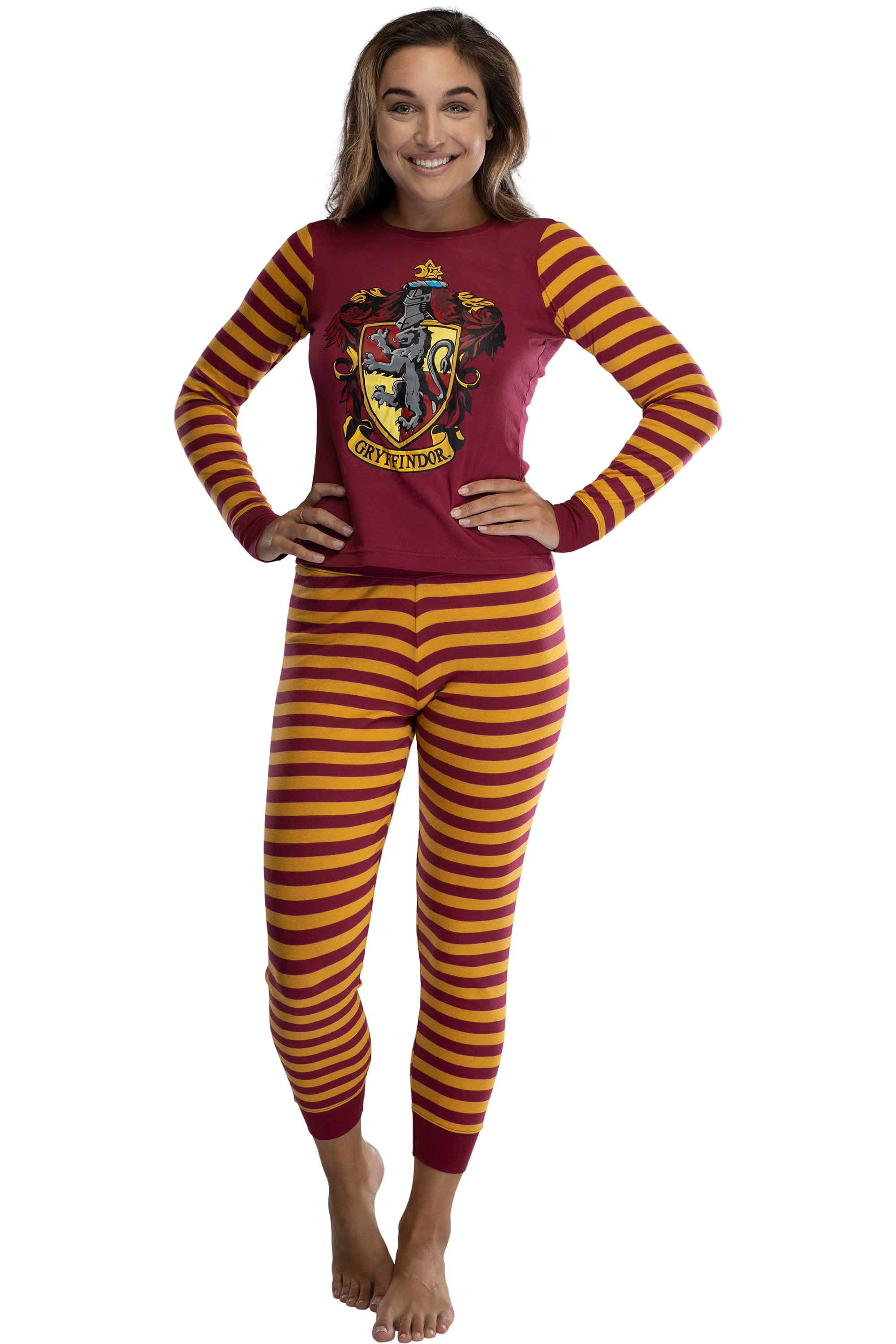 Harry Potter Hogwarts Gryffindor Sorted Pyjama Set Womens Ladies Loungewear 