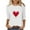 White#14, variant on Yteetum Valentine's Day 3/4 Sleeve Tops for Women Oversized Crewneck Valentines Graphic Print Short Sleeve T Shirt Womens Casual Solid Round Neck Loose Comfy Three Quarter Sleeve Shirt Spring Clothes