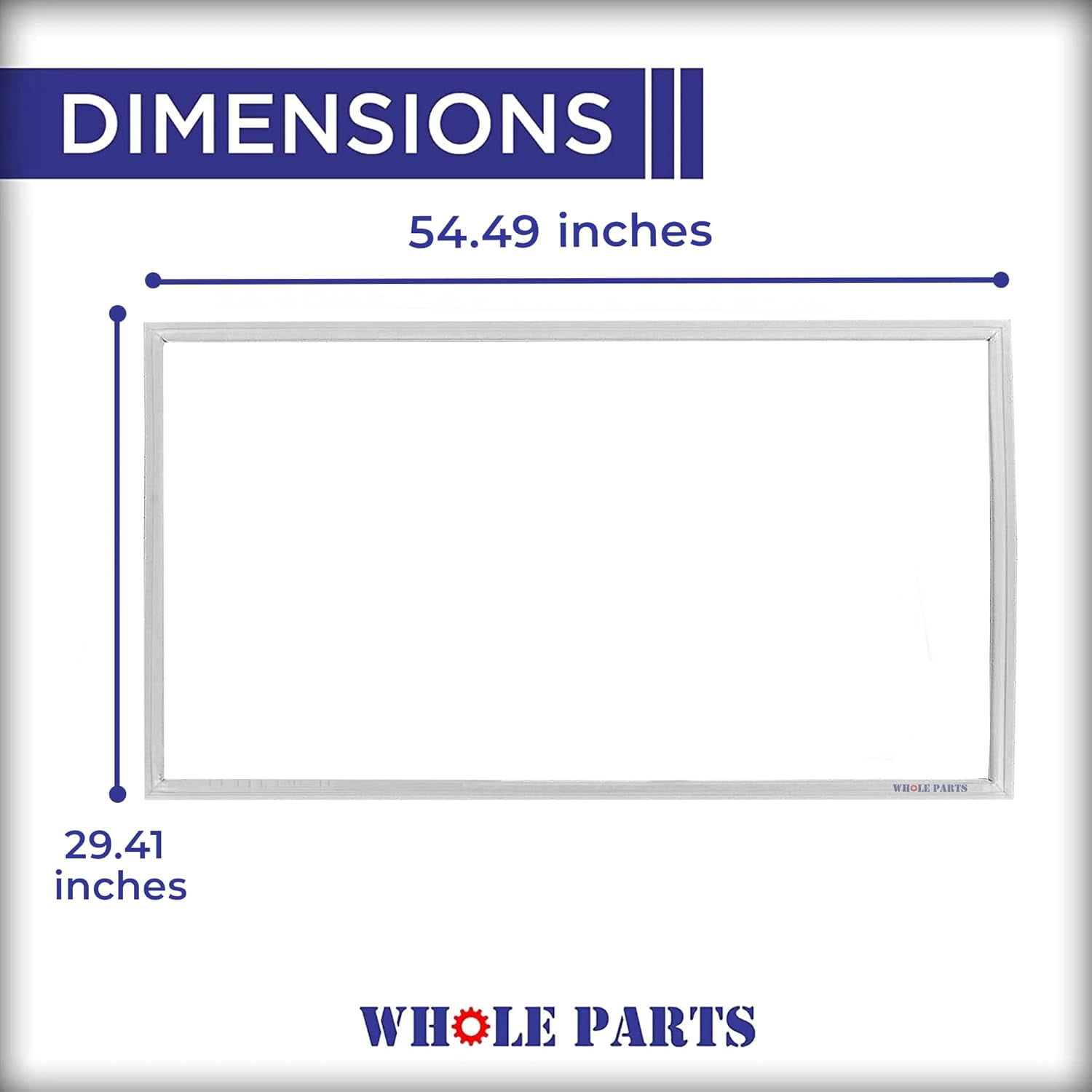 Whole Parts Upright Freezer Door Seal (Magnetic Strip Inside, White), Part# WP4357099 - Replacement & Compatible with Some Whirlpool, Frigidaire, Amana, Admiral, Crosley and Roper Refrigerators.