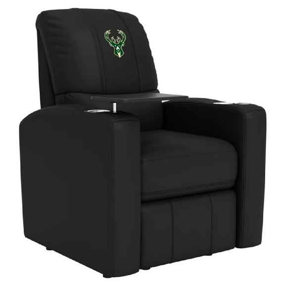 DreamSeat Stealth Power Plus Recliner with Milwaukee Bucks Logo in Black