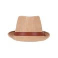 thumbnail image 3 of Simplicity Panama Style Fedora Straw Sun Hat with Leather Belt,Khaki SM, 3 of 4