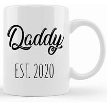 New Mommy Daddy Est. 2020 Coffee Mug Gift Set For New Parents Script Design, Father’s Day Mug, Gifts For Dad, Unique Father's Day Gifts From Son, Daughter, Wife Kids, Coffee Mug For Dad,