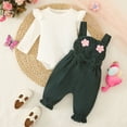 thumbnail image 2 of Baby Girls Romper Outfit Set Fall Winter Long Sleeve Romper for Infant, 2 of 9