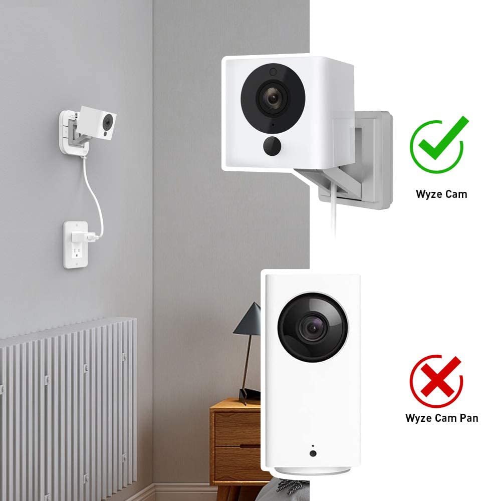 2 Pack, White Built-in Cable Management Delidigi Wyze Cam Wall Mount Bracket ABS Wall Ceiling Holder for Wyze Cam 1080p HD Wireless Smart Home Camera