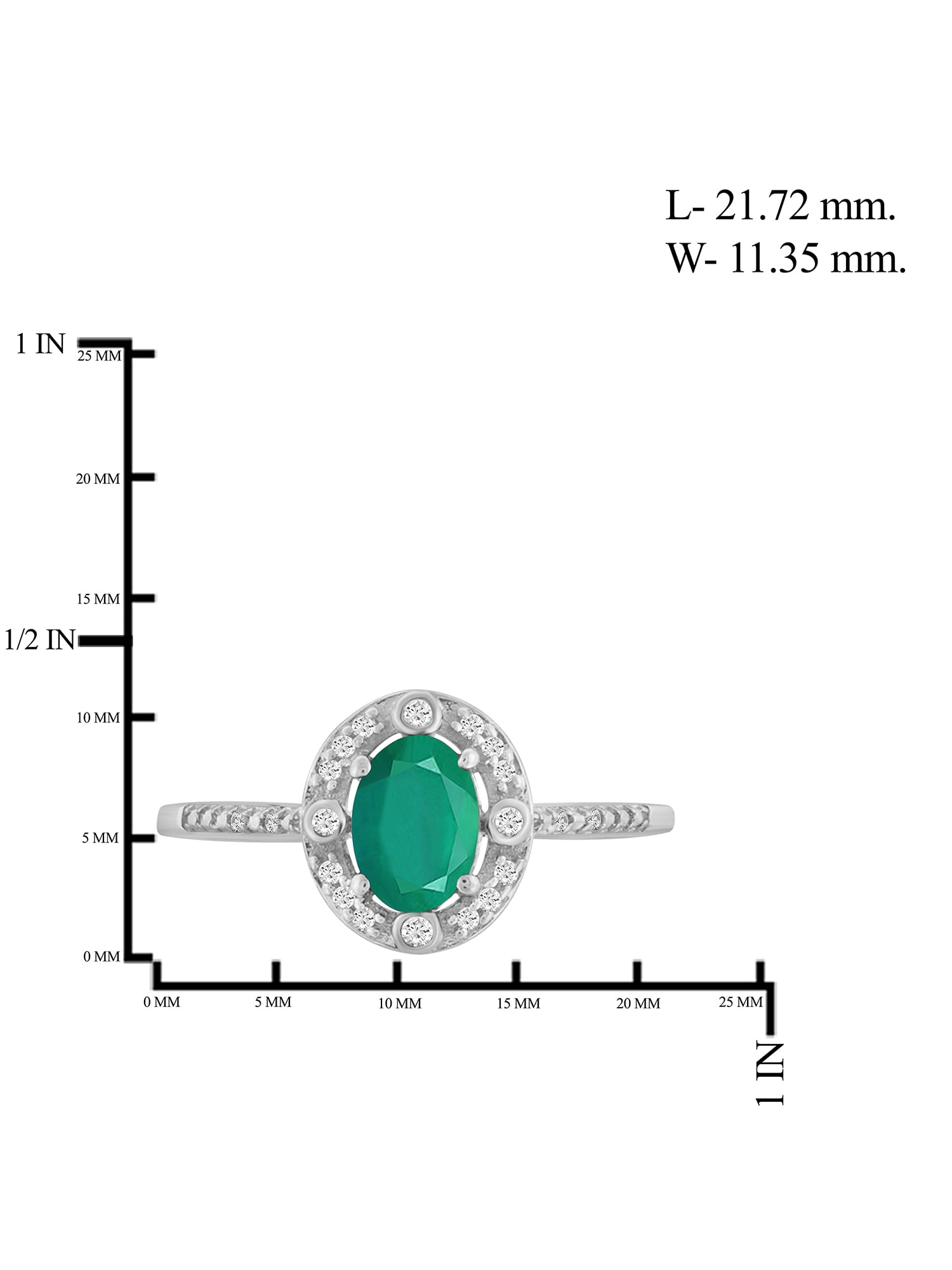 JewelersClub Emerald Ring Birthstone Jewelry – 0.75 Carat Emerald Sterling Silver Ring Jewelry with White Diamond Accent – Gemstone Rings with Hypoallergenic Sterling Silver Band
