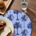 thumbnail image 3 of Palm Trees Round 13 Inch Placemats Set of 8, Summer Vintage Tropical Trees Botanical Blue HeatResistant Non Slip Place Mats for Dining Table, Wipeable Braided Kitchen Table Mats for Housewarming, 3 of 9