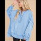 thumbnail image 4 of Sudadera para Mujer, Estilo Informal, de Larga, con Botones y Cuello Henley, Estilo Túnica, para Otoño. Azul XL, 4 of 7