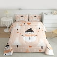 thumbnail image 2 of Manfei Kawaii Orange Snowman Full Size Comforter Sets for Kids, Rustic Xmas Tree Bedding Comforter Set, Merry Christmas Reversible Bedding Sets, Super Cozy Room Decor, 3-Piece, 2 of 8