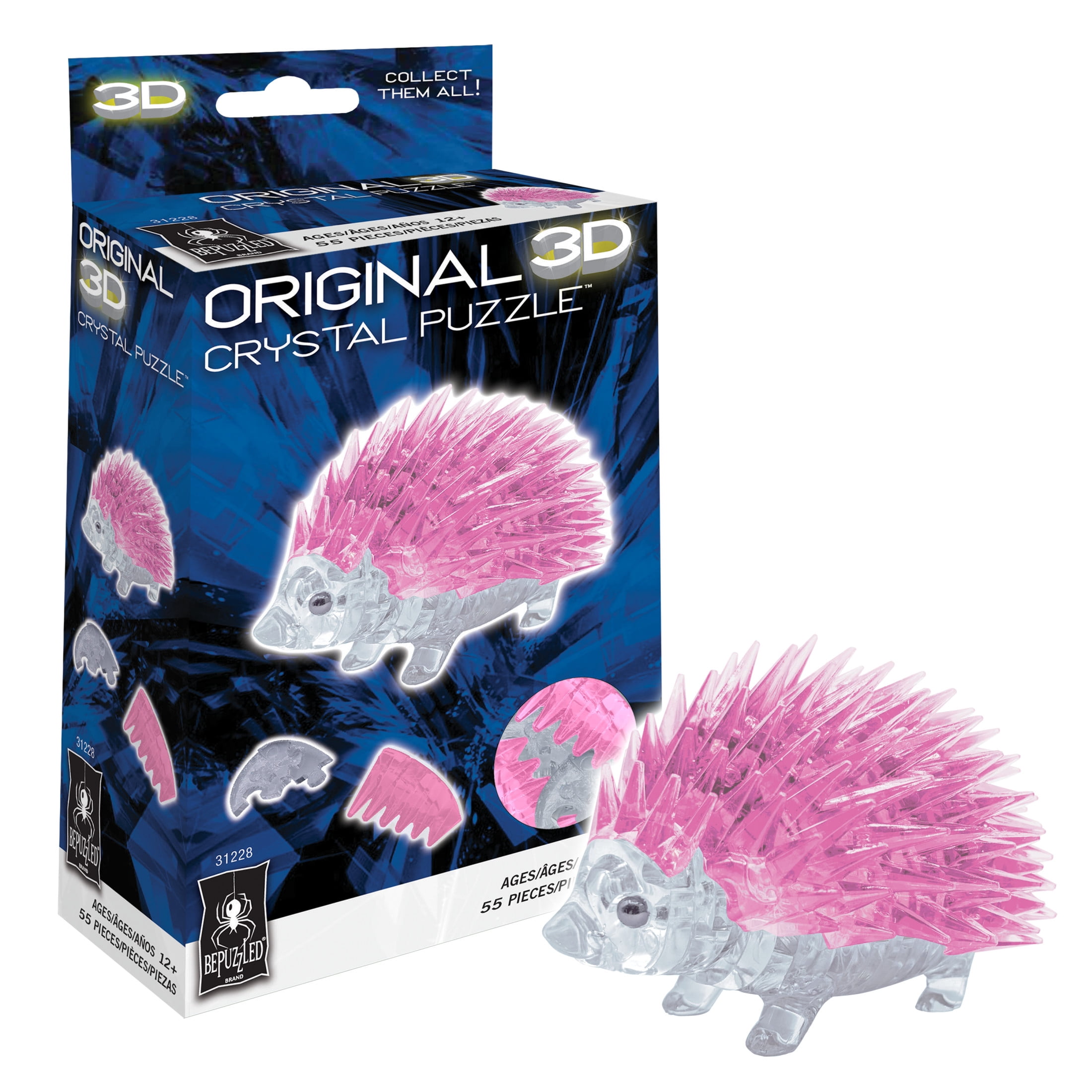 Pink Hedgehog Original 3D Crystal Puzzle from BePuzzled