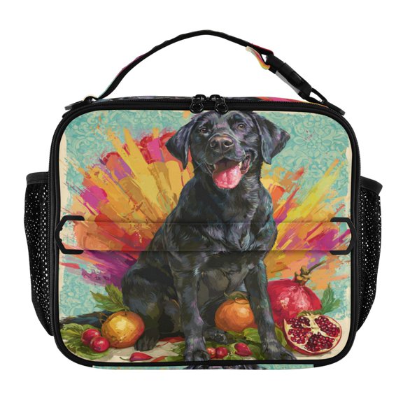 Wobogo Black Labrador Lunch Bag Insulated Portable Cooler Tote Bag for for Adults Kids Work Office School Picnic Beach
