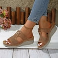 thumbnail image 3 of Womens Orthopedic Wedge Slides Sandals for Plantar Fasciitis Comfortable Arch Support Dressy Slip on, 3 of 5