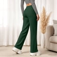 thumbnail image 4 of Lumtrix Womens Straight Leg Baggy Sweatpants | High Waisted Loose Fit Track Pants with Pockets, Soft Comfy, Casual Lounge & Travel Fall Winter Slacks Dark Green 2XL, 4 of 7
