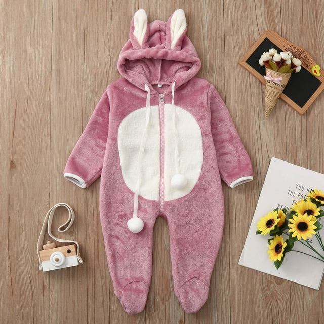 Combinaison d'Oreilles d'Animal d'Hiver Adorable pour Garçons et Filles en Bas Âge Tenue de Jeu Confortable