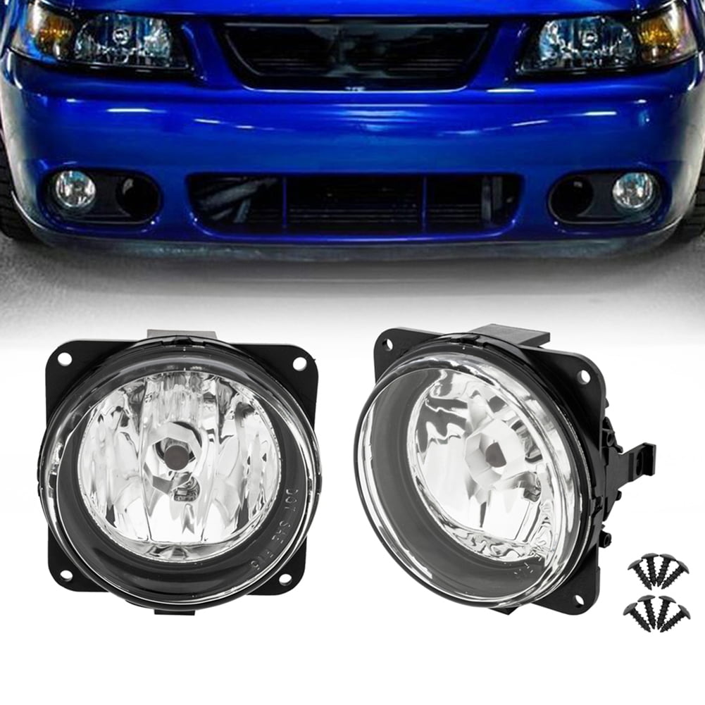 Fits 1999-2004 Ford Mustang GT Factory Clear Lens Fog Lamp Driving Light Pair