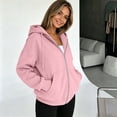 thumbnail image 5 of Womens Oversized Zip Up Hoodie Long Sleeve Casual Sweatshirt Relaxed Fit Hooded Jacket with Kangaroo Pocket, 5 of 6