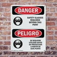 thumbnail image 4 of (2 Pack) Safety Glasses Required Beyond Bilingual OSHA Danger Sign 12 Inch X 18 Inch Plastic Sign, Weather Resistant, UV Protected for Workplace, Business, and Construction Site, Made, 4 of 8