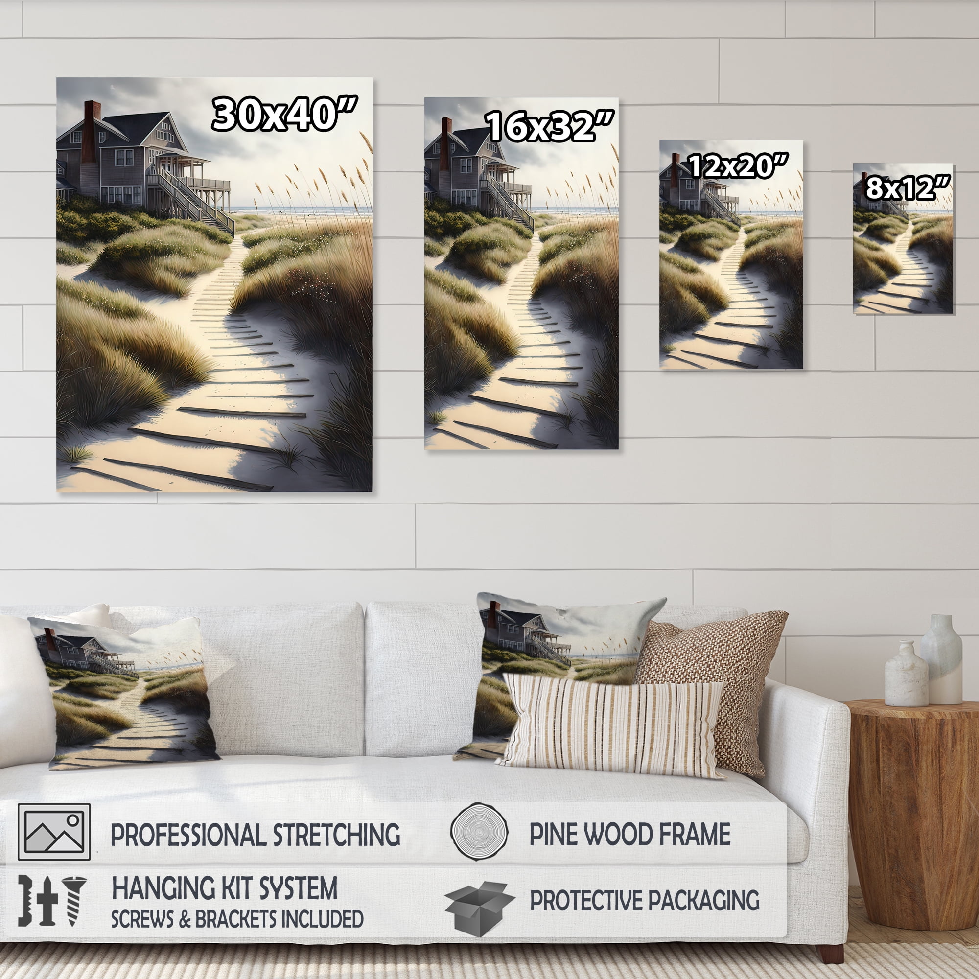 Designart Path To Beach House IV Canvas Wall Art