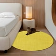 thumbnail image 3 of Yellow Burlap Texture Large Area Rugs for Bedroom Living Room, Soft Non Slip Carpet Bedside Rug, Farmhouse Vintage Yellow Round Floor Cover Kitchen Accent Rug 3.3' for Dining Room/Office, 3 of 9