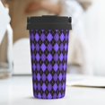 thumbnail image 6 of Goofa purple argyle for Insulated Travel Coffee Mug Spill Proof Leak Proof 16 OZCoffee Tumbler Reusable Coffee Cups with Lids Thermos for Hot and Cold Drink, 6 of 8
