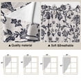 thumbnail image 3 of Spring Flowers Kitchen Window Curtains, Swag Curtains Valance for Bedroom Living Room Bathroom, Farmhouse Dark Blue Pastoral Floral Leaf Rod Pocket Window Curtain Block Drapes 2 Panels 36"x63", 3 of 9