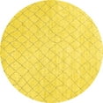 thumbnail image 1 of Ahgly Company Machine Washable Indoor Round Oriental Yellow Industrial Area Rugs, 3' Round, 1 of 4