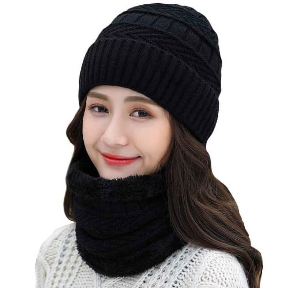 1 Set Beanie Hat Skin-friendly Wear Resistant Knitted Fabric