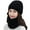 Black, variant on SPRING PARK 1 Set Knitted Hat Womens Beanie Knit Thickening Hat and Winter Scarf ,Girls Warm Hat Earmuffs Cap
