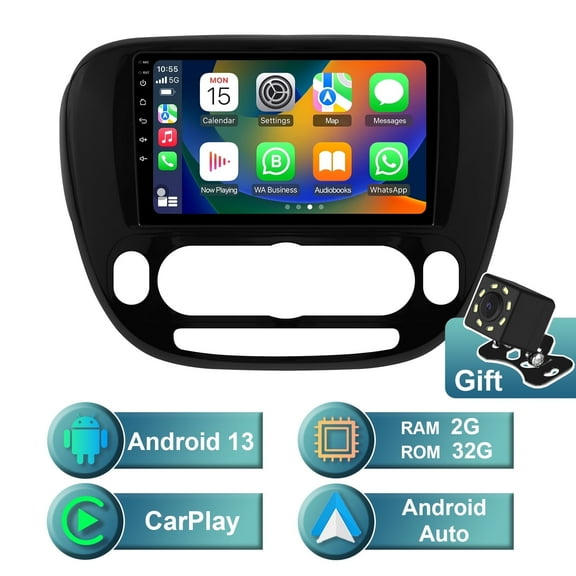 Android 13 Car radio for Kia Soul 2014-2019 Multimedia Stereo Wireless Carplay Android Auto Autoradio Navigation GPS WIFI Mirror link Camera FM BT 2 32GB