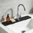 thumbnail image 5 of Topukaiba Silicone Sink Mat for Kitchen Faucet, Narrow Splash Guard Behind Faucet, Self Draining Countertop Protector, Easy to Clean for Kitchen Bathroom Vanity Sink Area,17.7"x4.2",Black, 5 of 8