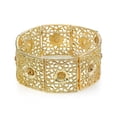thumbnail image 4 of 1928 Jewelry "Social Essentials" Gold Floral Crystal Square Filigree Stretch Bracelet, 4 of 4