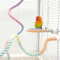 thumbnail image 3 of Rope For Bird Cages Gradient Sunset Color Bendable Climbing Rope Ladders & Swings Birds Cage Accessories Toy For Parakeets Budgies Cockatiels Conures Lovebirds (Multicolored) Practical, 3 of 3
