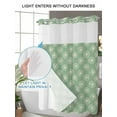 thumbnail image 4 of No Hook Cloth Fabric Shower Curtain with Snap in Liner, Green Beige Dandelion Waterproof Shower Curtains Set with See Through Top Window, Farmhouse Botanical Blossom Bath Curtains Shower 60"x72", 4 of 6