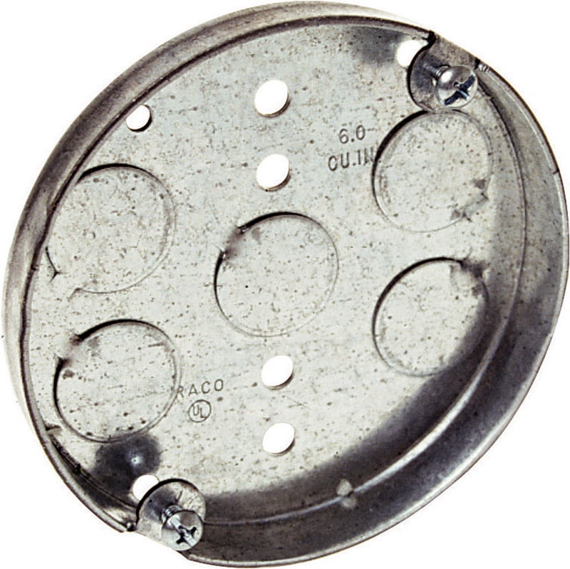 Raco 8293 8293 4 In. Round Steel 1 Gang Junction Box Gray