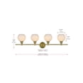 thumbnail image 3 of Living District Collier 4 Light Satin Gold And Frosted White Glass Wall Sconce, 3 of 8