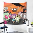 thumbnail image 2 of Dib Invader Zim Gaz Gir Tapestry Luxury Wall Hanging Tapestries Decor For Bedroom Living Room Dormitory Mural Blanket 59x59in, 2 of 8