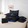 thumbnail image 5 of Ensemble de Douillette 7 Pcs “Bed in a Bag” pour Femmes à Motif Libellules, Simple, Dégradé Bleu Violet, Ensembles de Literie Libellules Rêveur Rustique, Ensemble de Draps avec Douillette, 5 of 5