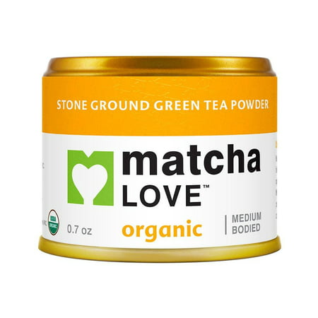 Matcha Love Ceremonial Green Tea Organic 0.7 Ounce Canister (Pack of 1) Stone Ground Green Tea Powder Japanese Style Matcha Powder Antioxidant Rich Medium Bodied