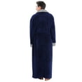 thumbnail image 4 of Mens Robe: AMITOFO Cozy Warm Soft Plush Fleece Robes for Men Long Length - Thick Winter Spa Bathrobe for Men Gifts with Pocket Navy Blue, L, 4 of 8