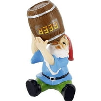 Gnometastic Mini Garden Gnome Figurine - Beer Guzzling Gnome, 4in Tall - Drunk, Small Gnome Garden Statue for Fairy Garden, Indoor, Outdoor Decoration