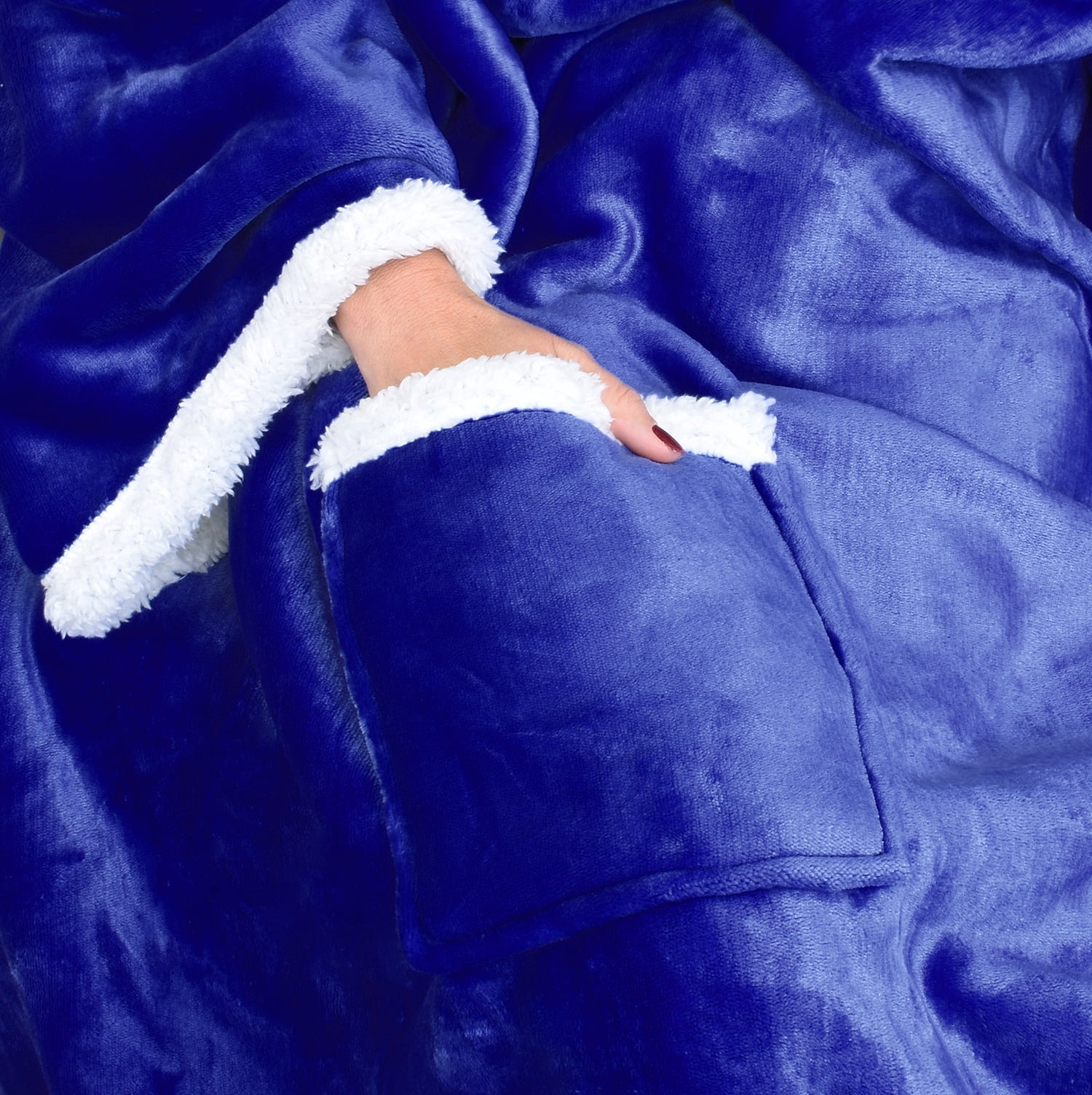 Catalonia Wearable TV Blanket with Sleeves Arms Warm Micro Plush Sherpa Fleece for Adult Large Wrap Throw Robe 72” x 55”