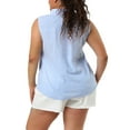 thumbnail image 4 of Agnes Orinda Women's Plus Size Shirts Sleeveless Summer Casual Button Down Tank Tops 1X Blue, 4 of 8