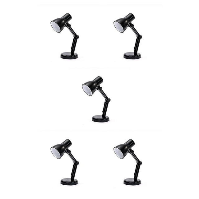 jesticaly Mini Reading Lamp Adjustable Folding Reading Light Eye for Protection Table Lamp For Home Room Warm Night Light Laptop Desk Lights black 5Set
