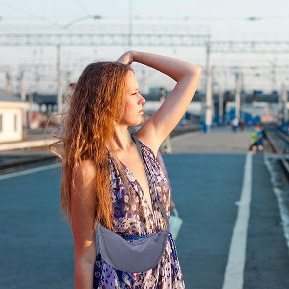 Bolso bandolera de mujer Bolso de nylon para dumplings - Bolso de hombro de tela impermeable y ligera, diseño minimalista clásico, bolso versátil para el diario